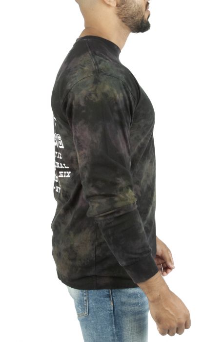 Tri Tie Dye Long Sleeve T-shirt Black