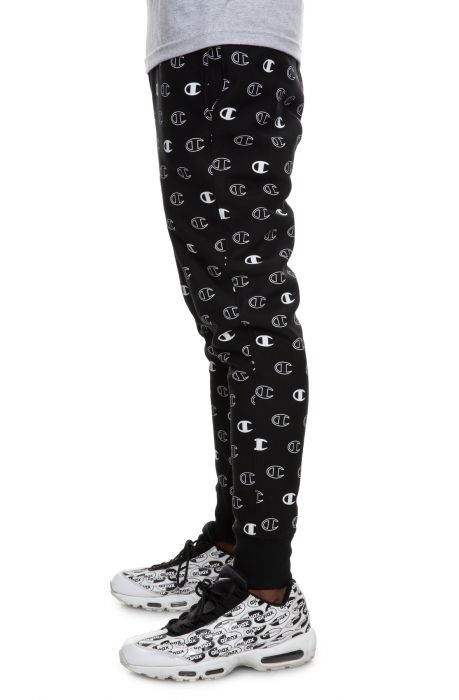 Champion all over print deals joggers black