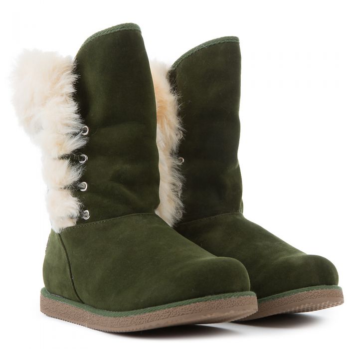 SHIEKH Women's Fur Boot Urban Fur URBAN FUR/HUNTER GREEN Shiekh