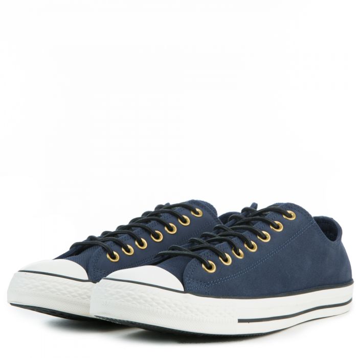 Converse Men's Chuck Taylor All Star Crafted Navy Blue Suede Low Tops OBSIDIAN/EGRET/BLACK