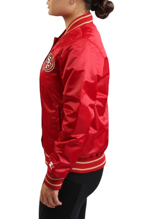 NFL Women's San Francisco 49ers Satin Jacket  Red