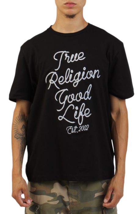 Embroidered Rope Logo T-Shirt  Black