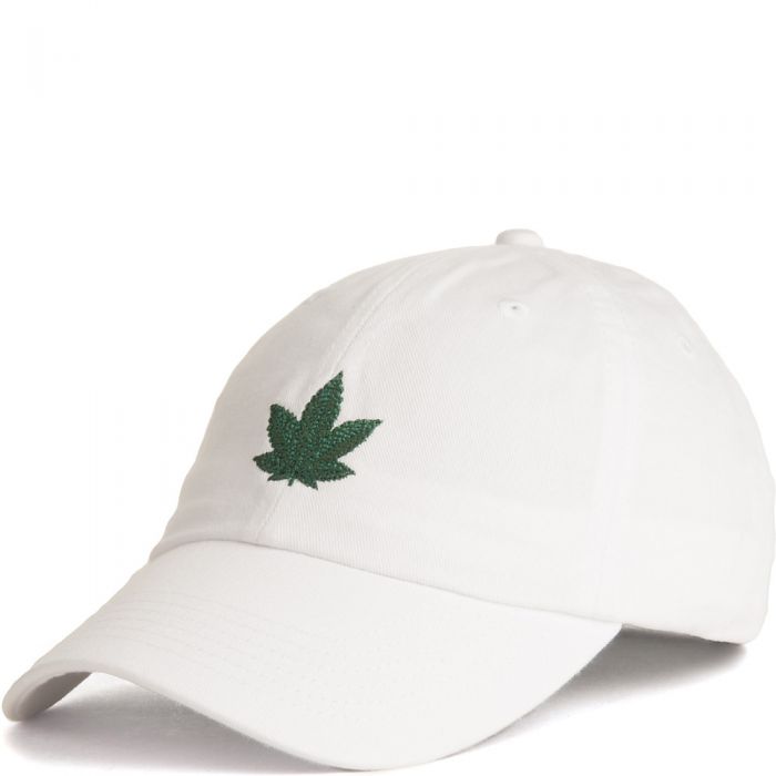 Men's Leaf Strapback Hat White