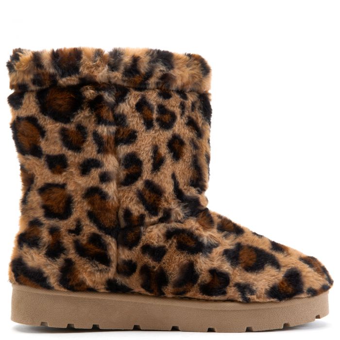 Frozen-26 Fur Boots Leopard Fur