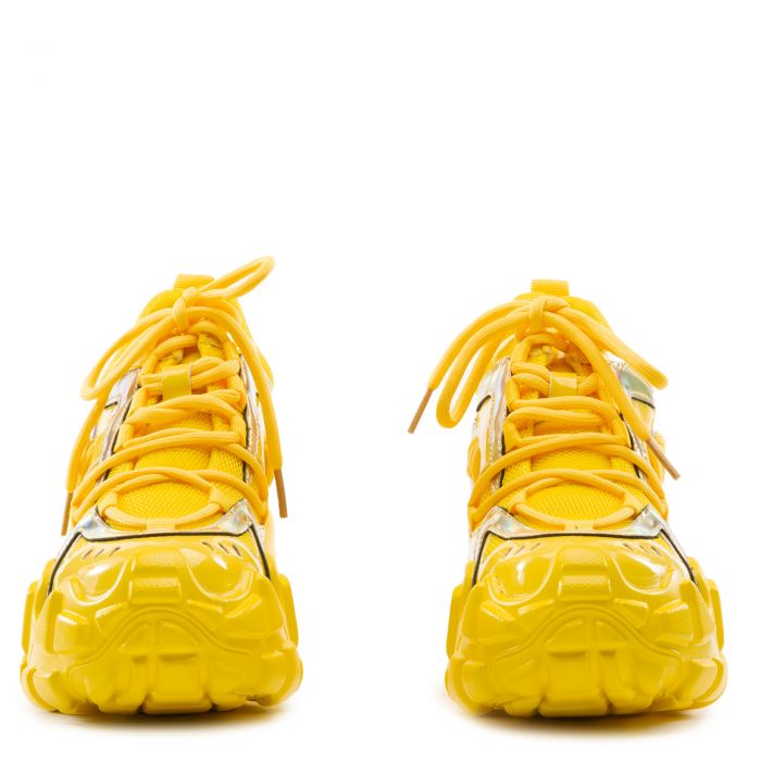 Persimmon-01 Wedge Sneakers Yellow