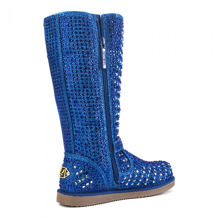 wide calf glitter boots