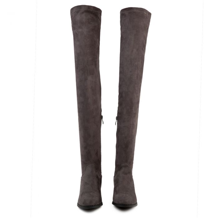 Olympia-20th Over The Knee Boots Grey Suede