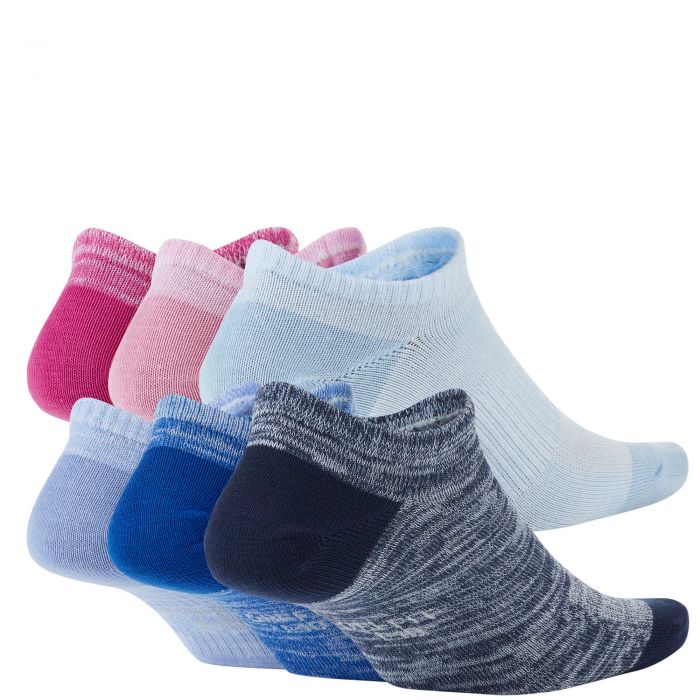 6-Pack Everyday Lightweight No-Show Training Socks Multi-Color