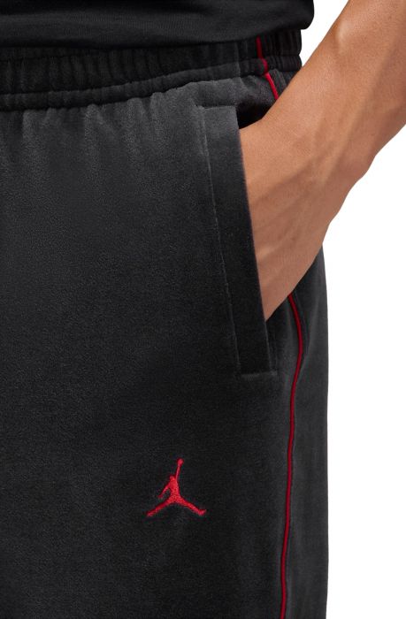 Brooklyn Velour Track Pants Black/Gym Red
