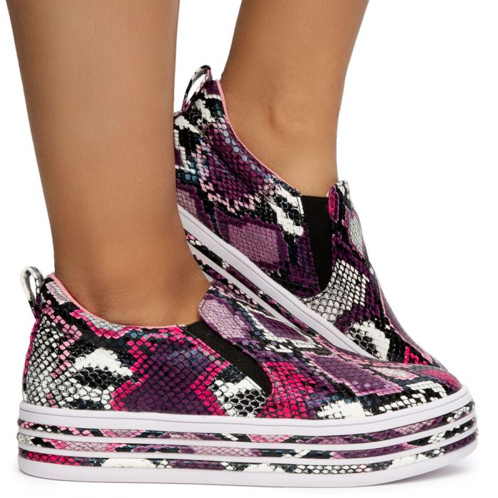 Como-3 Snake Skin Sneakers Pink