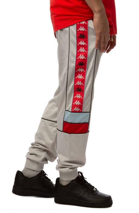 222 Banda Daso Track Pants Grey Ash-Black-Blue LT-Red