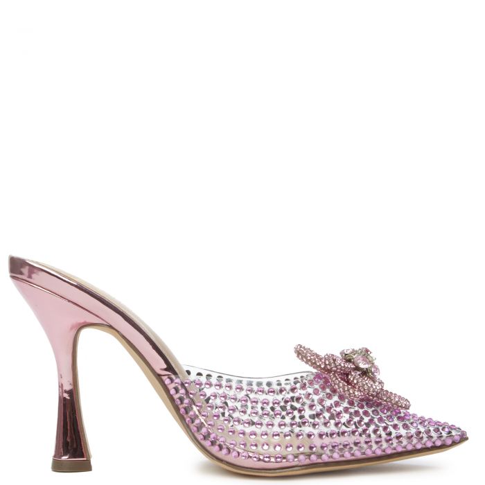 Divinny-1 Clear Rhinestone Pump Pink