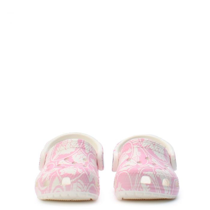 Toddler Classic Duke Print Clog Pink Tweed/White