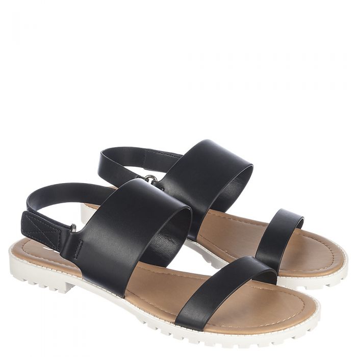 SODA About-S Slingback Sandal FD ABOUT-S/BLACK PU - Shiekh