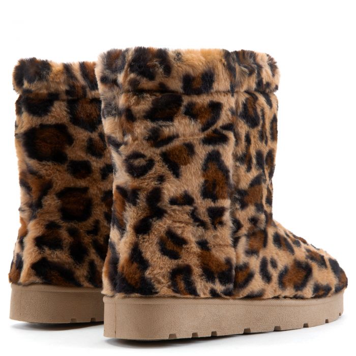 Frozen-26 Fur Boots Leopard Fur