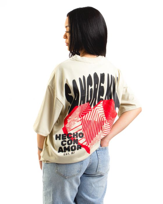 Hecho con amor t-shirt  Cream