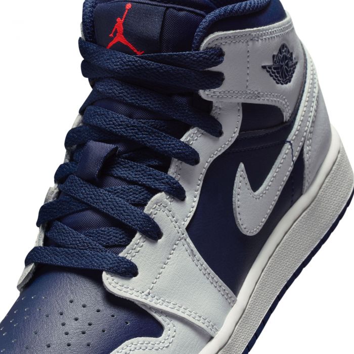 Grade-School Air Jordan 1 Mid Blue Void/Pure Platinum-Summit White