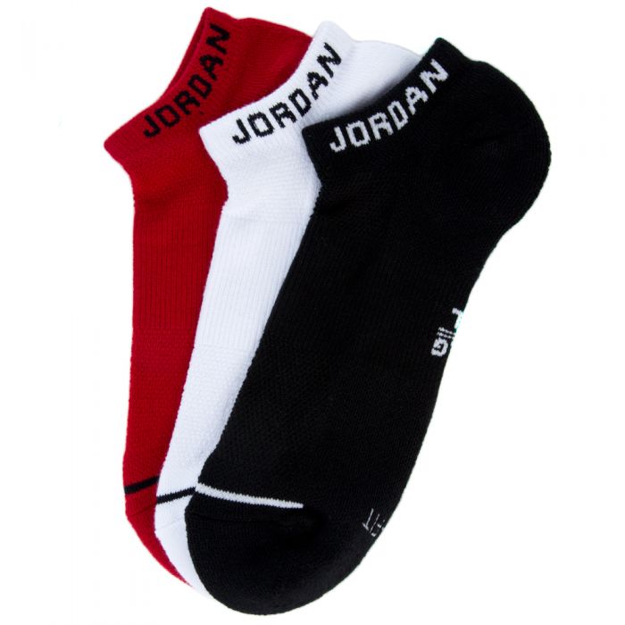 Everyday Max No-Show Socks (3 Pair) BLACK/WHITE/GYM RED