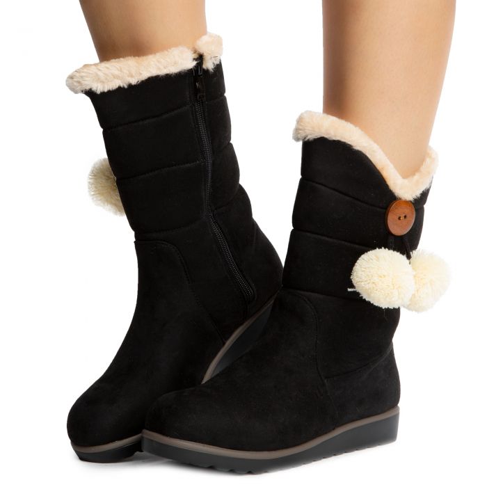 Cozy-B618 Booties Black Suede