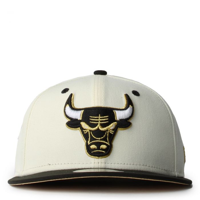 Chicago Bulls Chrome Fitted Hat  Chrome/Gold