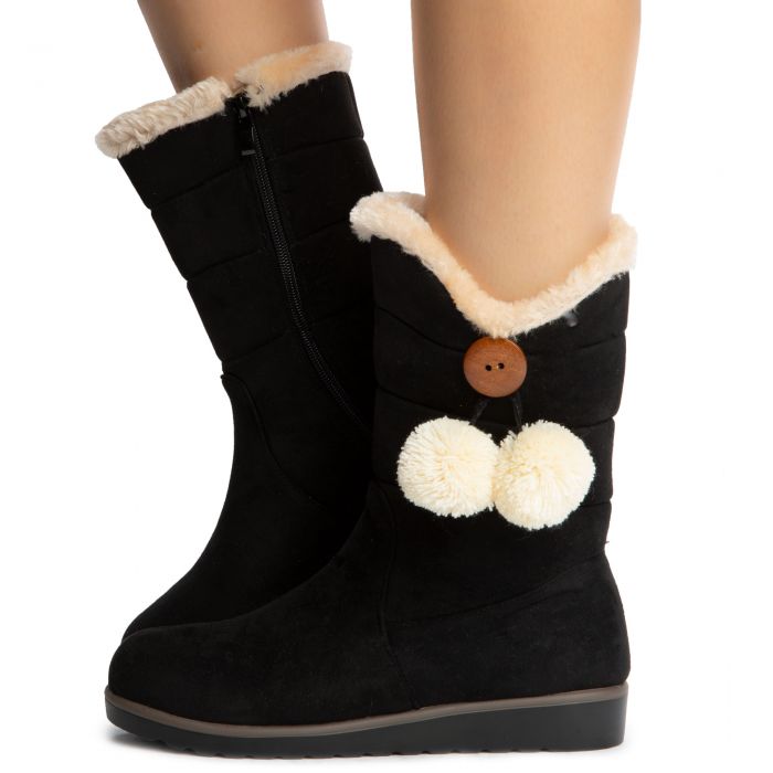 Cozy-B618 Booties Black Suede