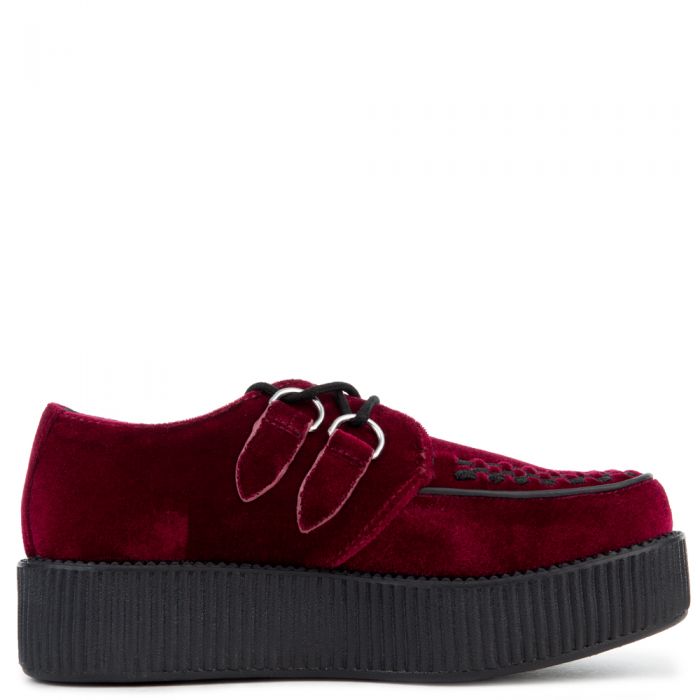 T.U.K Burgundy Velvet Viva Mondo Creeper Burgundy