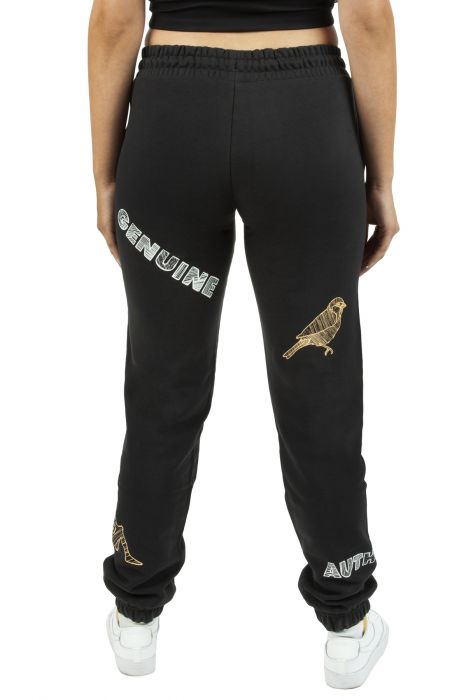 Authentic Graphik Tyssa Sweatpants Black Smoke-Orange Lt-Bright White