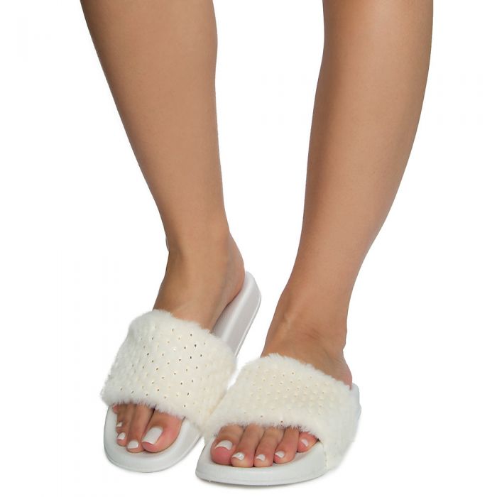 Women's Cozy-82s Slides White