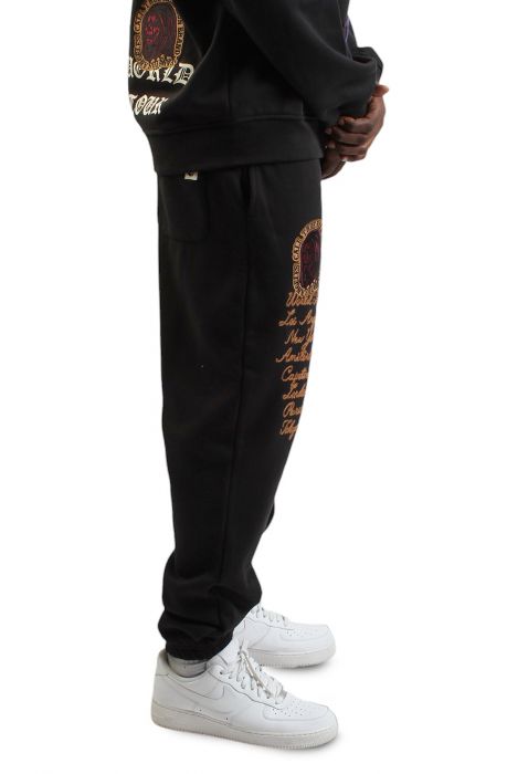 Logo Patch Embroidery Jogger  Black