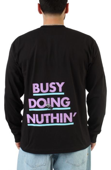 Busy Pocket Long Sleeve T-Shirt Black