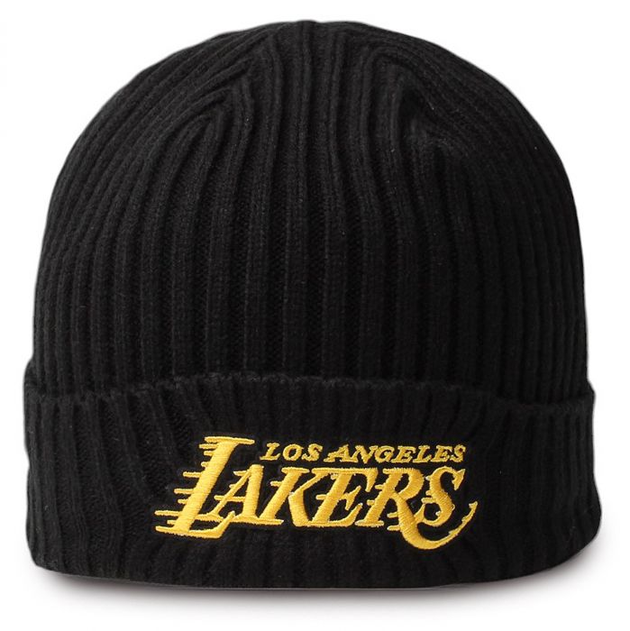 NBA Lakers Script Beanie Black