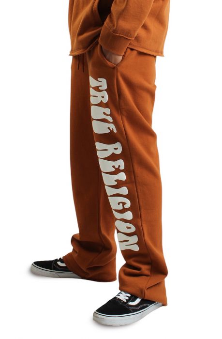 Puff Print Stacked Sweat pant  Caramel