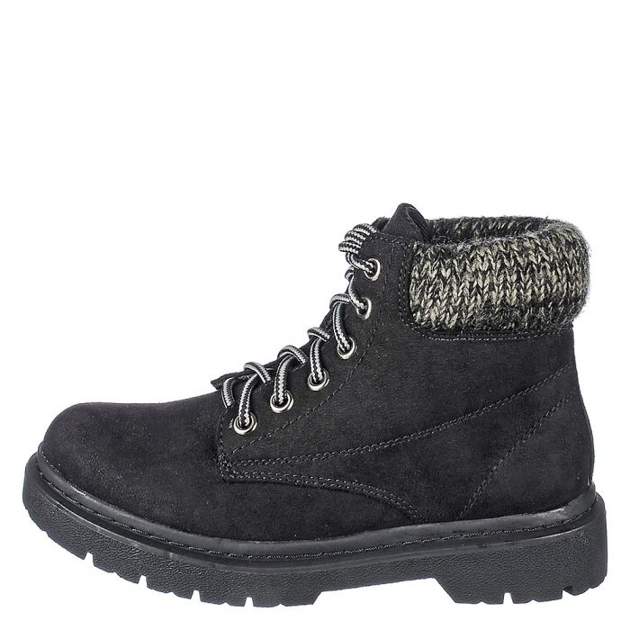 Women's Low Heel Ankle Boot Mills-S BLACK/GREY