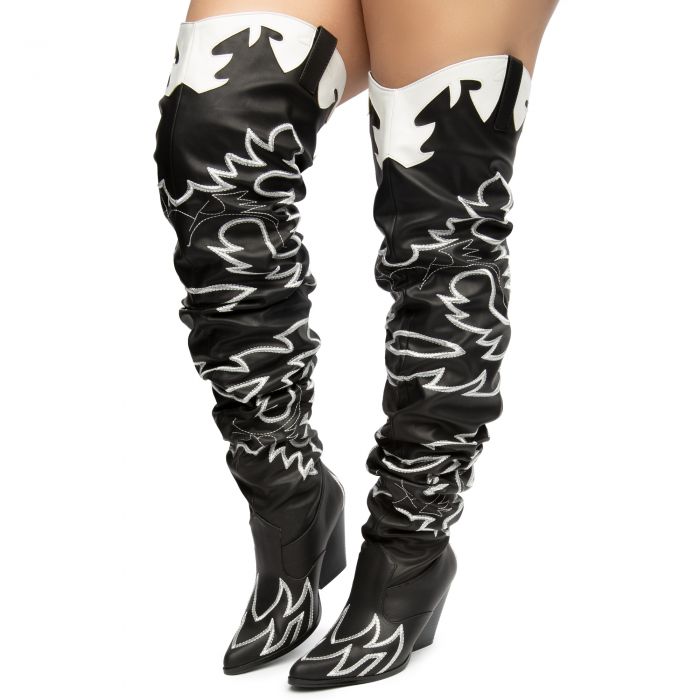 CAPE ROBBIN Kelsey-21 Thigh High Boots KELSEY-21/BLACK - Shiekh