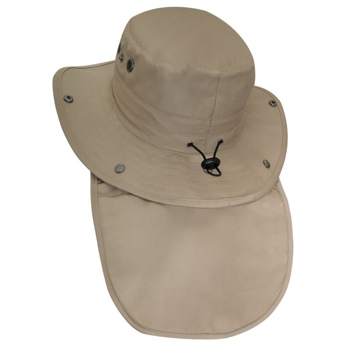 Boonie Hat With Neck Cover Khaki