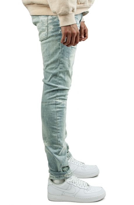 Scratch Distressed Jeans Industrial Blue