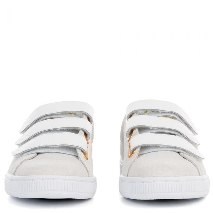 Women's Basket Strap Exoticskin White Sneaker PUMA WHITE-PUMA WHITE