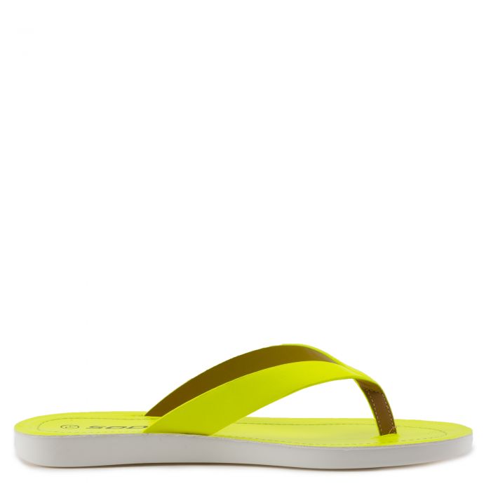 Ella-S Flat Sandals Neon Yellow