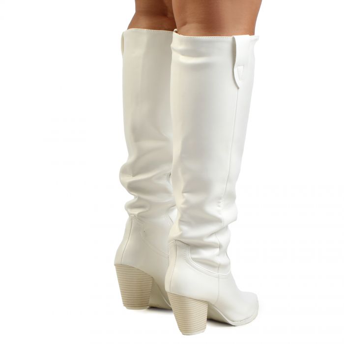 Mondee-1 Straight Cut Cowboy Boot White