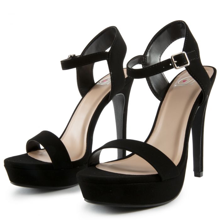Revolve-S Strappy High Heels Black