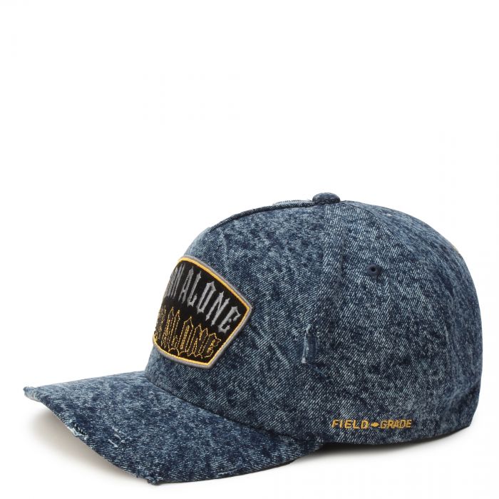 Born Alone Denim Hat  Washed Denim