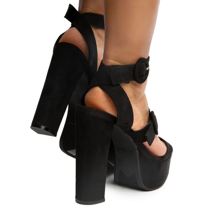 J P ORIGINAL Admire16 Double Strap Heels JPM ADMIRE16BLKFS Shiekh