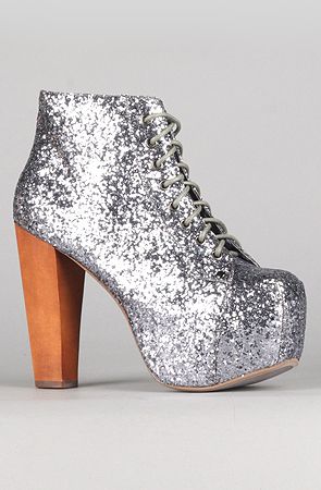 JEFFREY CAMPBELL The Lita Shoe in Glitter LITA GLITTER PEWTER Shiekh