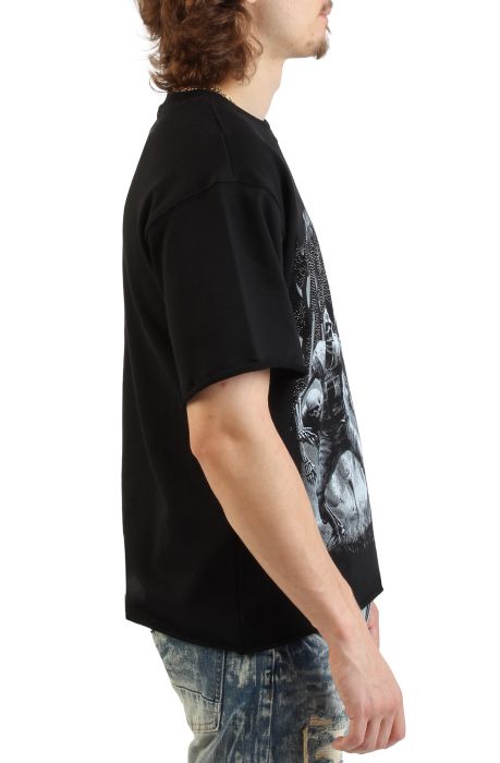 BLITZ French Terry Crop T-Shirt  Black