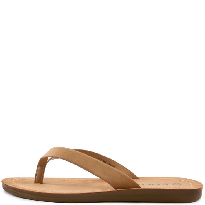 Ella-S-Flat Sandals Tan