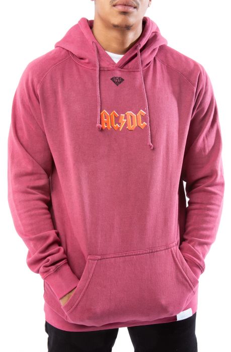 AC/DC Diamond Hoodie Burgundy