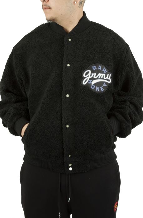 Hive Sherpa Button Sweatshirt Black