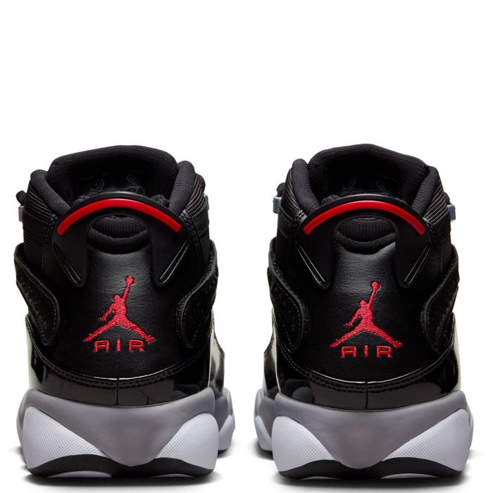 6 Rings  Black/Fire Red-White-Metallic Silver