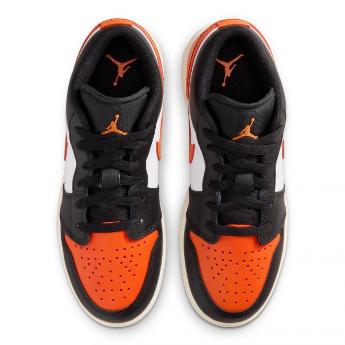 Grade-School Air Jordan 1 Low Black/Starfish-White-Sail