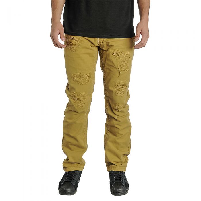 Ripped Denim Pants Wheat